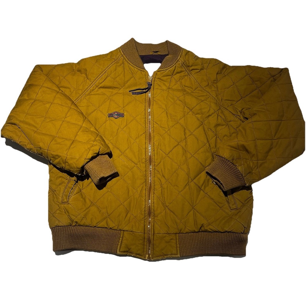 Vintage‎ Brown Quilted Columbia Jacket Full Zip Bomber Women's L 90s Y2K